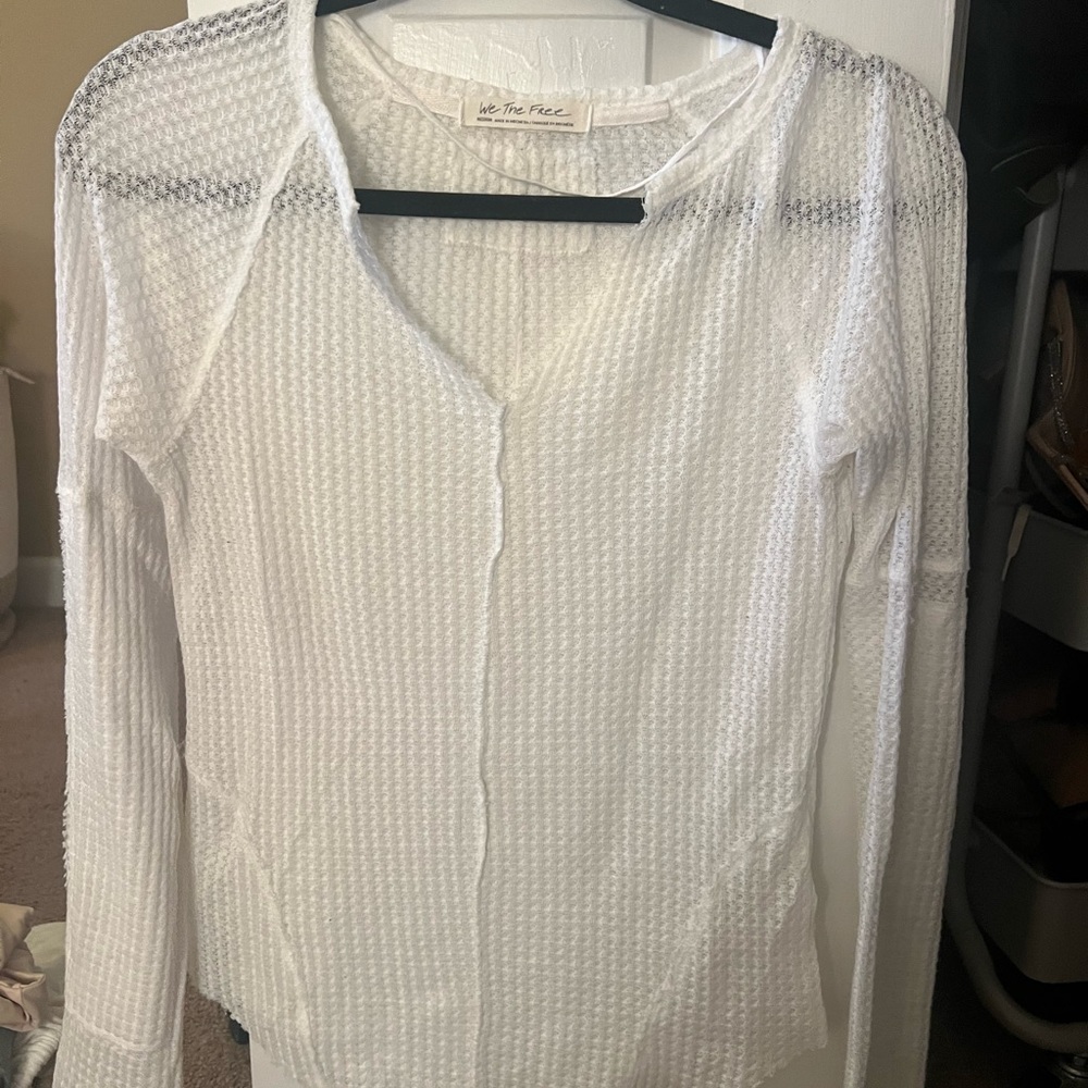 Thermal white free people long sleeve